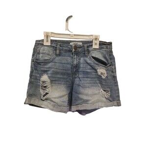 Refuge Women’s Size 4 Jean Shorts Blue Denim Folded Hem Casual